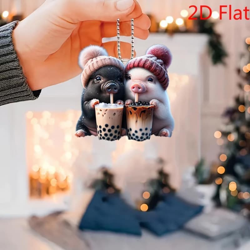 2026 New Cross-border Drop Shipping 2D Flat Home Wall Decor Pig Drinking Water Cross-border Drop Shipping