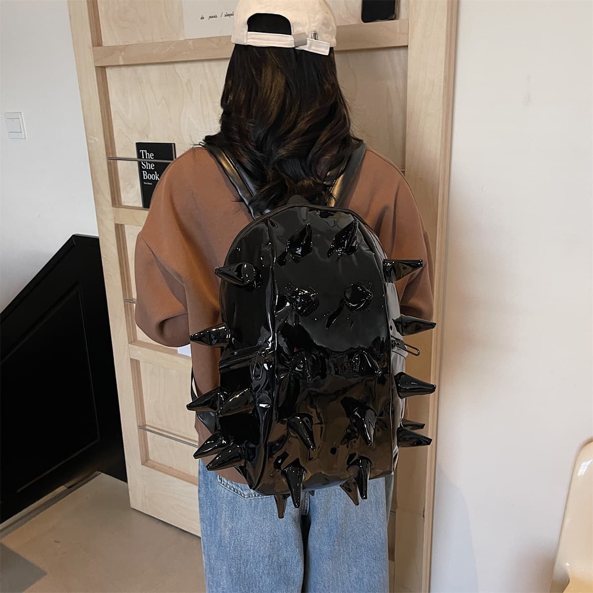 Cross-border Women's Backpack 2026 New Style Creative Fashion Personality Large Capacity Satchel Funny Hedgehog Trendy School Bag