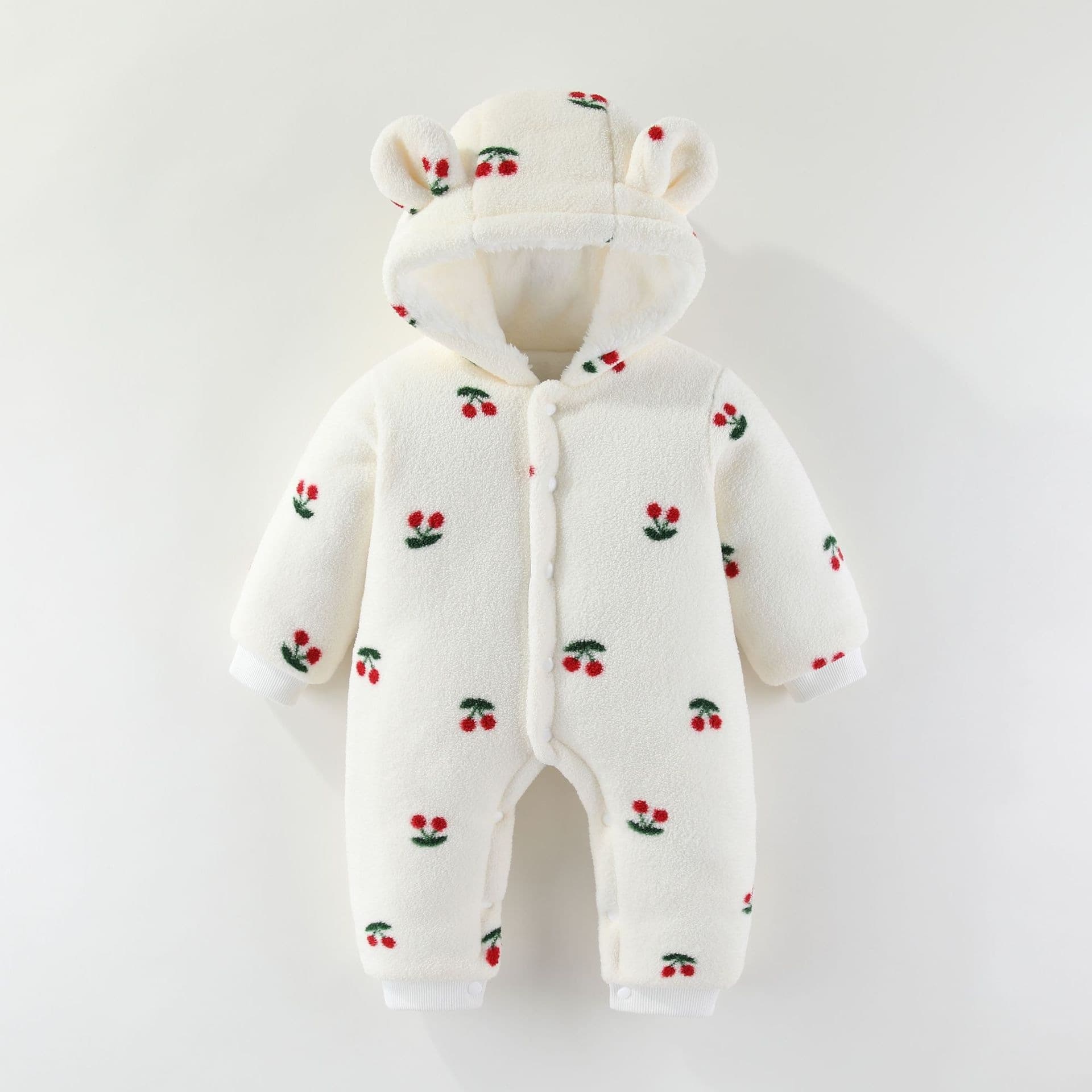 Cross-border Baby Winter Clothes Baby Jumpsuit Going Out Winter Wear Trendy Thickened Crawling Suit Cute Pajamas