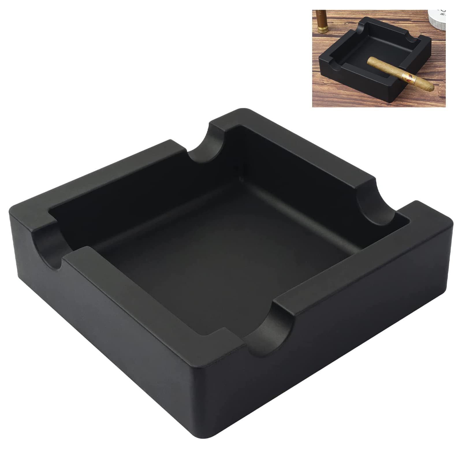 Cigar Silicone Ashtray Creative Home Ashtray Drop-Resistant High-Temperature Square Ashtray Luxury Stand