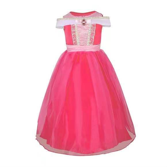 Frozen Princess Dress, Rose Red Aurora Dress, Girls' Dress, Children's Performance Costume, Girls' Formal Wear