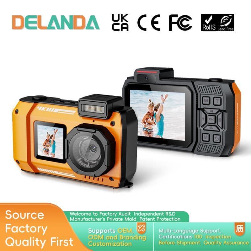 New Underwater Camera HD Dual Screen 4K Digital Camera Underwater Sports Cross-border Wholesale