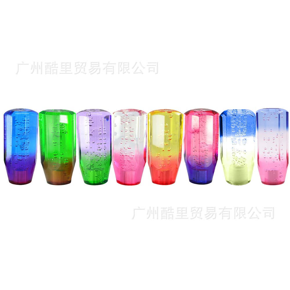 10cm Acrylic Universal Car Shift Knob Octagonal Dual-Color Crystal Bubble Gear Knob Decoration