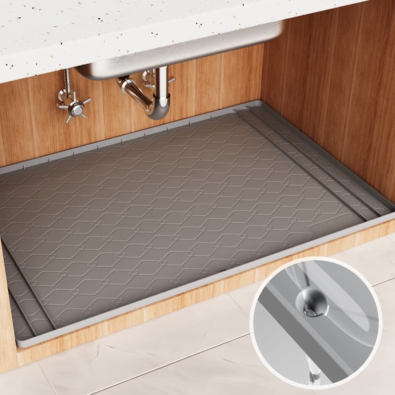 Cross-border Hot Selling Sink Mat Cabinet Mat Silicone 34x22 Stainproof Waterproof Cabinet Protection Mat Bathroom Cabinet Tray