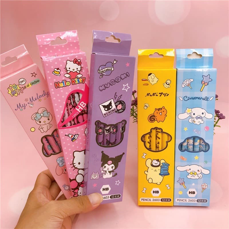 Sanrio Top-Erased Pencil High-Appearance Kuromi HB Break-Resistant Lead-Free Non-Toxic Pencil Student Easy-to-Sharpen Pencil Wholesale