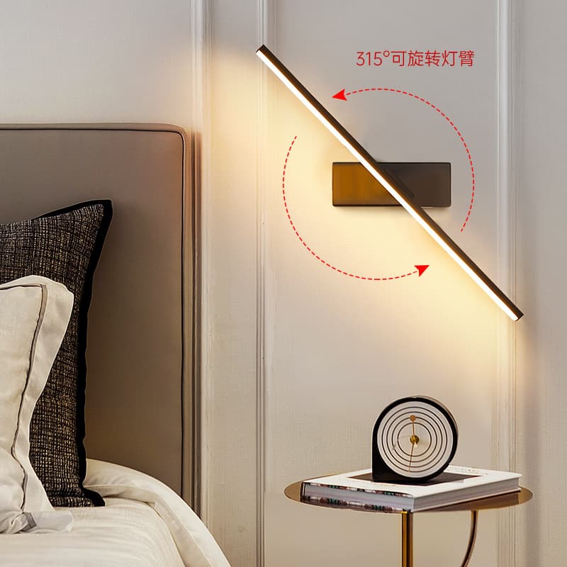 LED bathroom vanity mirror light, creative bedside lamp, makeup fill light, rotating wall lamp