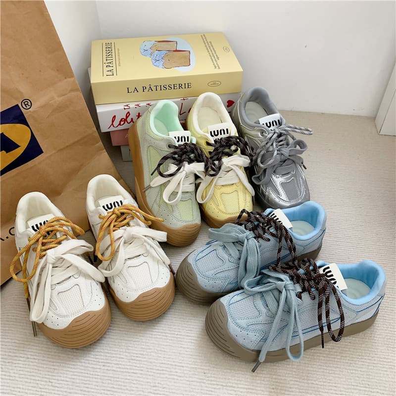 2024 Spring Summer Mesh Breathable Canvas Shoes Women Korean Style Casual Low-Top Clown Shoes Internet Celebrity Live Training Shoes