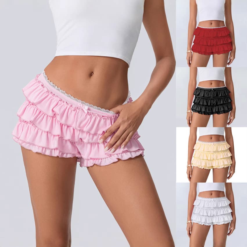 Cross-border Y2K Skirt Pants Halloween New Layered Cake Pants Multicolor Sexy Hot Girl Lace Shorts Hot Selling 3918