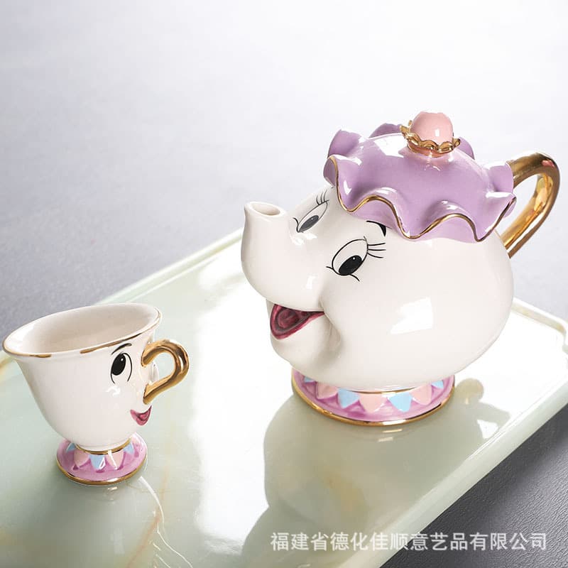 Japanese Beauty and the Beast Teapot Set Cold Water Archie Cup Teapot Mrs. Potts Teapot Set