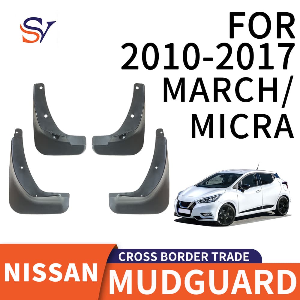 Fits 2010-2017 Nissan March/Micra Tire Mud Flaps PP Soft Material