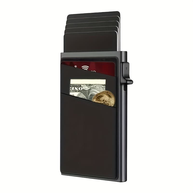 RFID aluminum alloy card holder card holder automatic pop-up credit card bank card wallet box