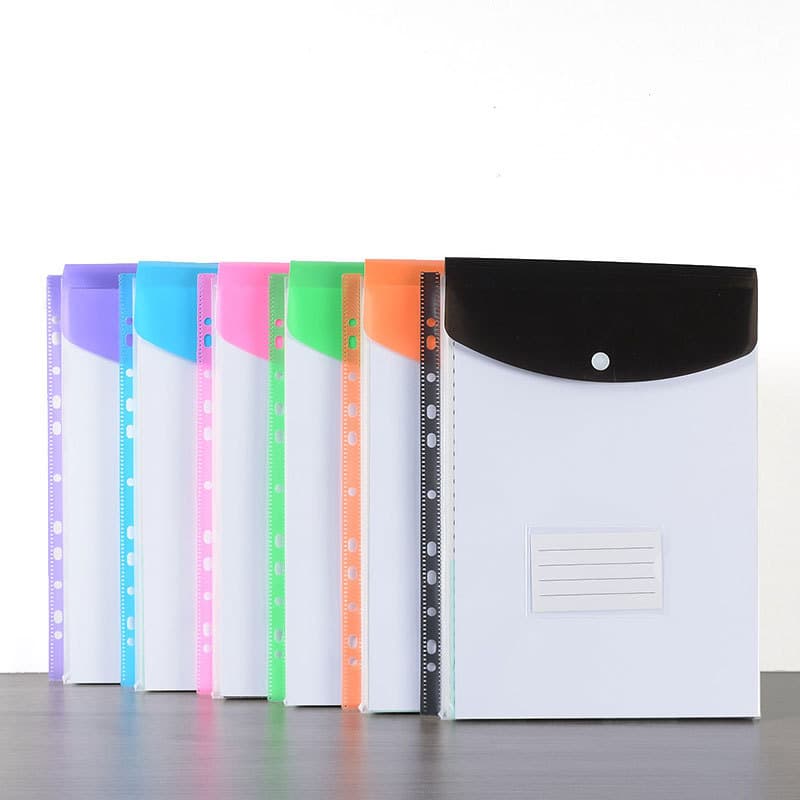 A4 Size Plastic File Folders Wallets Colorful Document Files