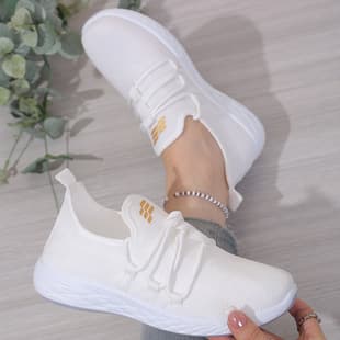 2026 New Style Knitted Breathable Sports Shoes Slip-On Lazy Shoes Soft Sole Anti-Slip Walking Shoes for Middle-Aged and Elderly Women