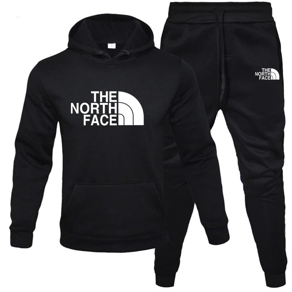 Cross-border Autumn Winter Men's and Women's Fleece-Lined Hoodie Set Printed Casual Trendy Two-Piece Set