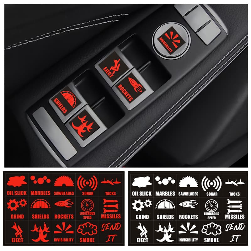 Button Decals Vinyl Self-Adhesive Car Interior Stickers