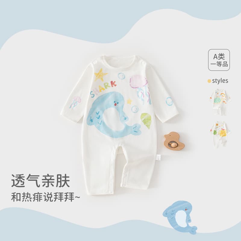 Baby Romper Summer Thin Long Sleeve Bodysuit for Boys Sleepwear Air Conditioning Suit Newborn Baby Clothes Summer