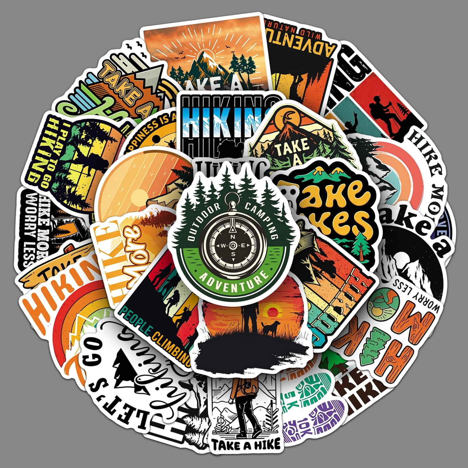 50 outdoor hiking stickers cross-border hot selling hiking hiking sports waterproof decorative stickers