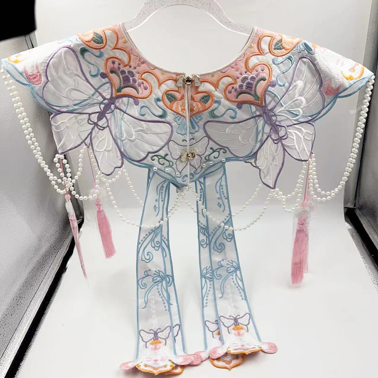 Embroidered Cloud Shoulder Shawl Accessories 2025 New Style Hairpin Flower Hanfu Versatile False Collar Horse Face Skirt Accessories Summer Cat Paw