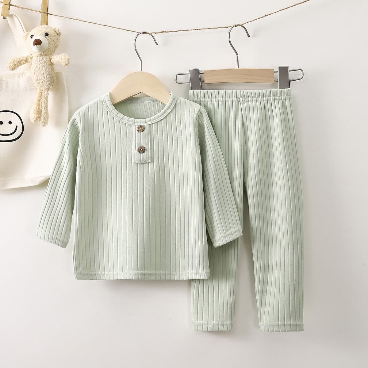 Kids' Underwear Set Autumn Korean Style New Boys' Thermal Base Layer Top and Pants Loungewear Children's Clothing