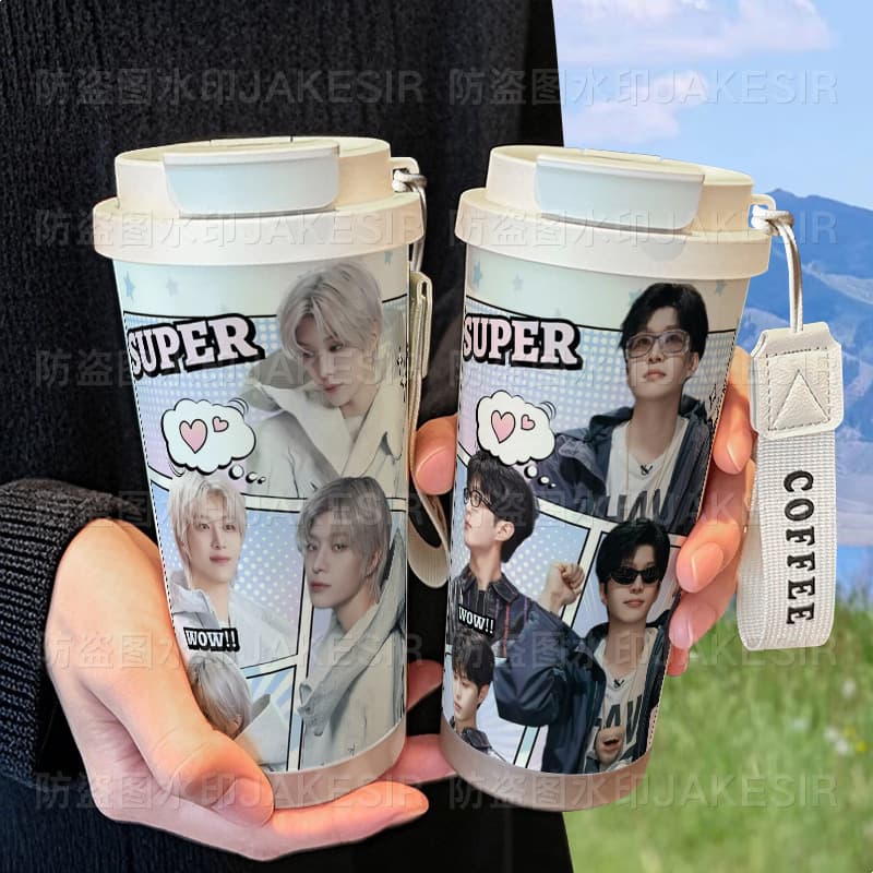 Fan Chengcheng Stylish Themed 316 Stainless Steel Large Capacity Straw Tumbler Car Coffee Cup for Men and Women