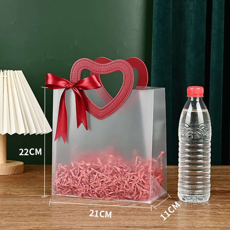 PP Frosted Gift Bag, Plastic Transparent Christmas Tote Bag, Birthday Gift Wrapping Bag, Wedding Favor Bag