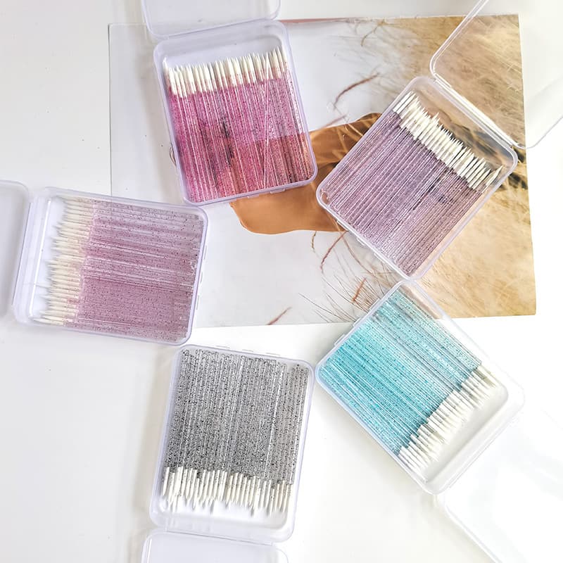 50pcs/100pcs Boxed Disposable Nylon Eyeliner Brush, Under-Eye Shadow Brush, Ultra-Fine Hard Lip Liner Brush