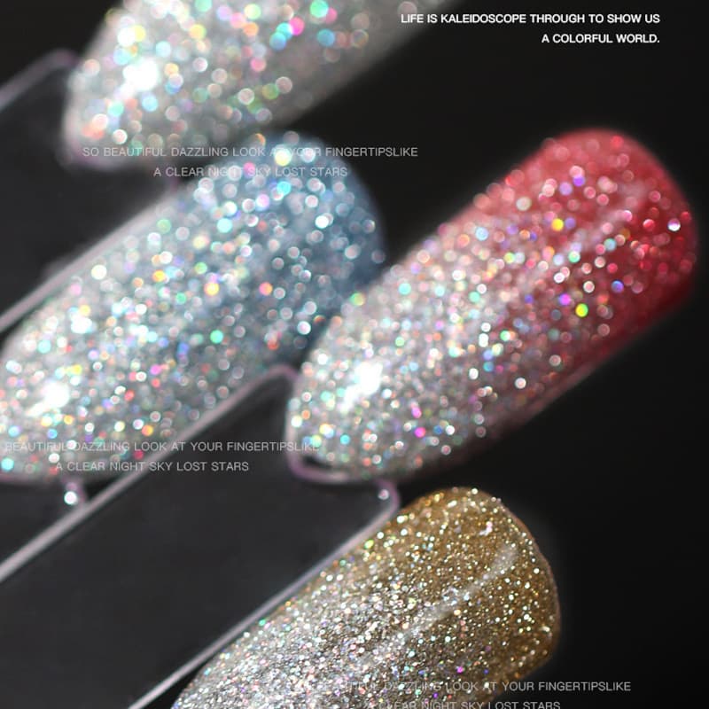 Manicure Laser Kaleidoscope Nail Polish Glue 2024 New Explosive Colorful Diamond Glue Aurora Symphony Sequin Glue