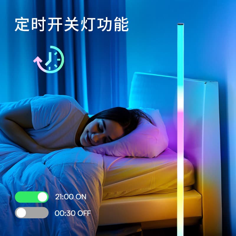 Cross-border 360° Holographic Floor Ambiance Light RGB Full Glow Music Rhythm Pickup Light for Bedroom Living Room Corner