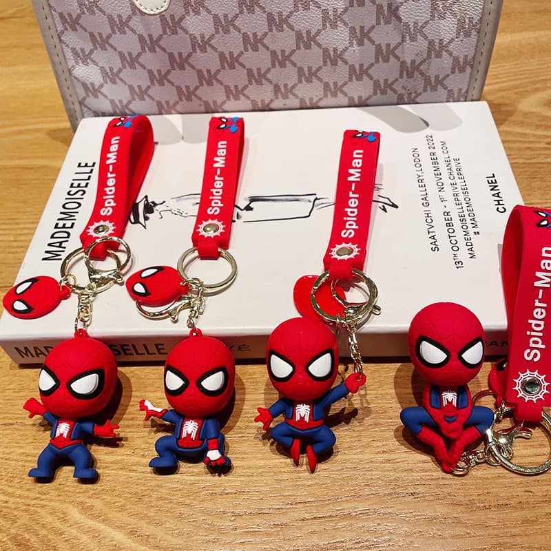 Avengers Hero Spider-Man Keychain Creative Doll Pendant Couple Car Backpack Keychain Gift for Qixi Festival