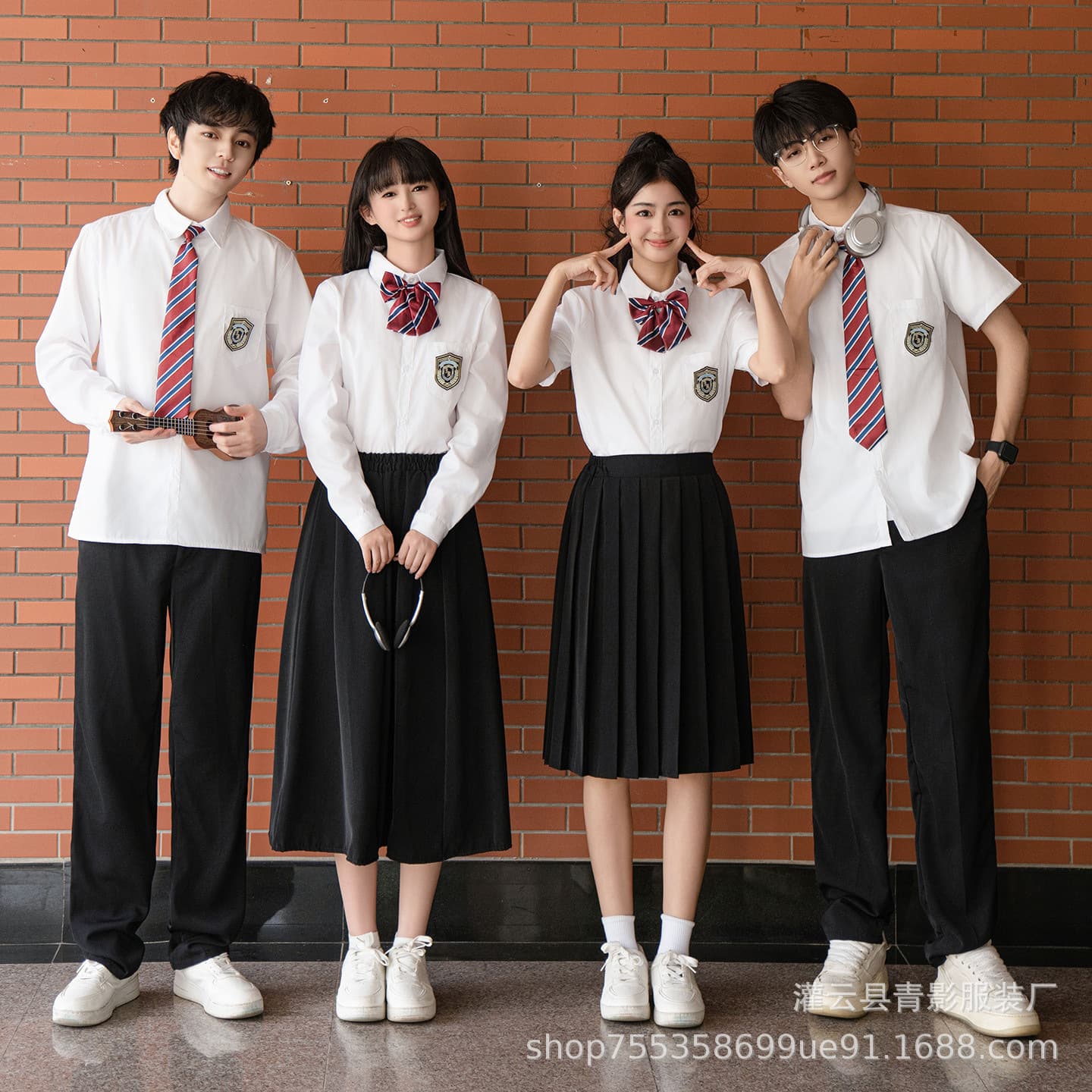 School Uniform Set, College Style, Korean Style, Campus Style, Primary and Secondary School Students' Chorus, Japanese-Style Shirt, High School Student Graduation Photo