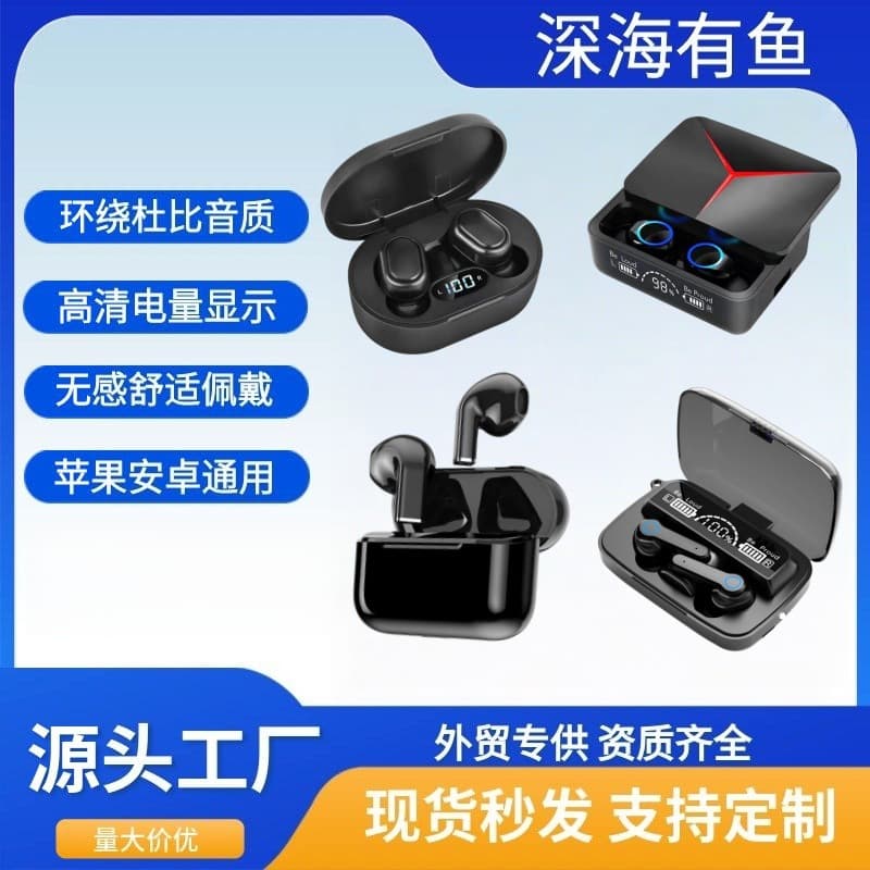 Export M10 Bluetooth Earbuds M90 Long Battery Life High Sound Quality Wireless Large Capacity Noise Cancelling TWS Earbuds Factory Direct
