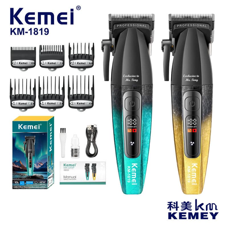 KM-1819 Kemei High-Speed Hair Clipper Salon Professional Hair Cutting Clipper Digital Display Electric Hair Clipper Kemei Hair Trimmer