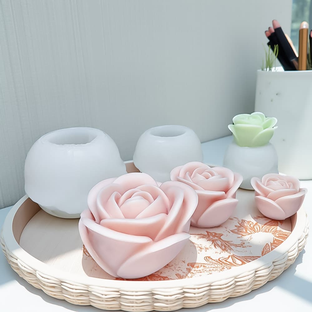 Valentine's Day Rose Candle Mold, Aromatherapy Candle Plaster Romantic Gift, Mousse Cake Baking Mold