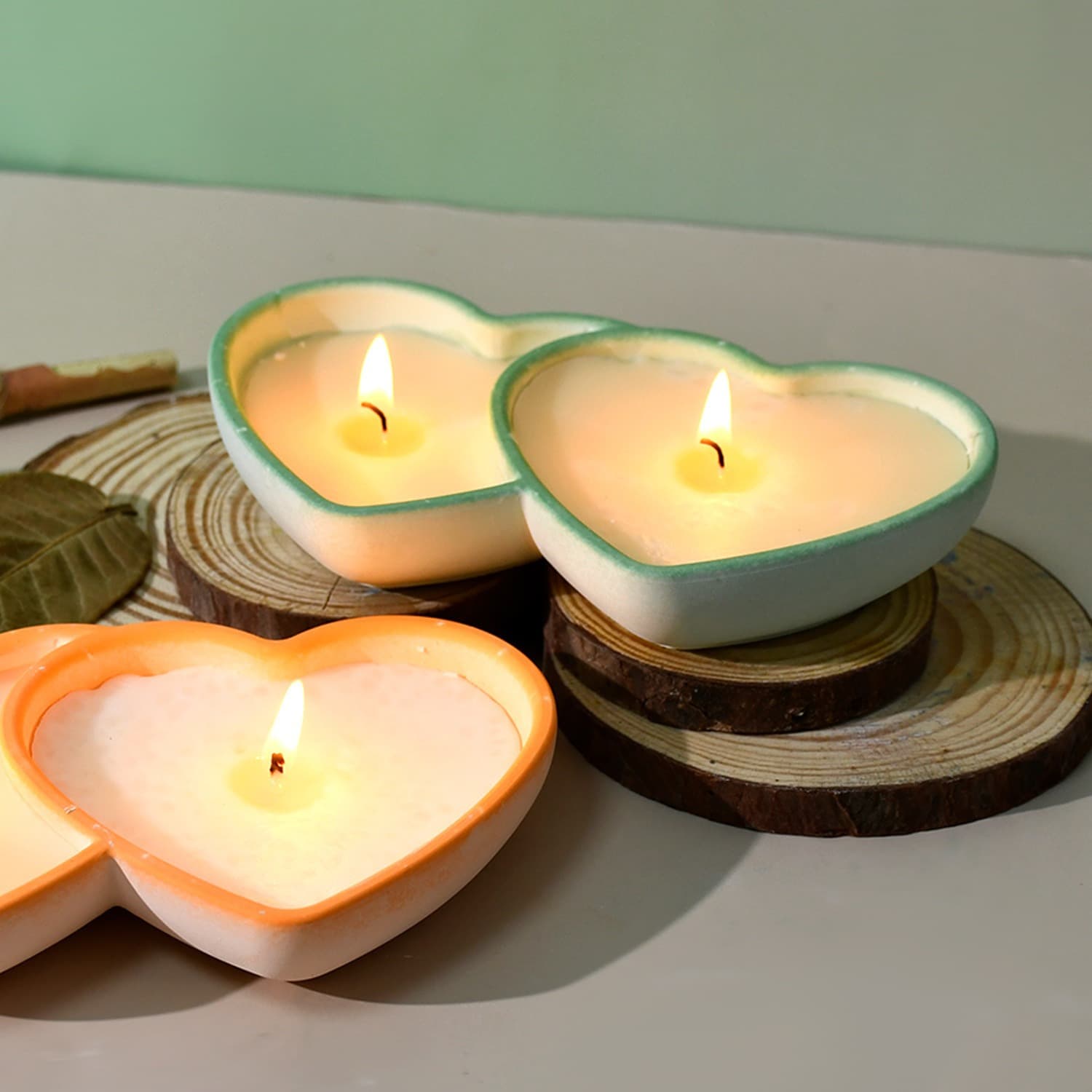 Deyi Life DIY Resin Mold Valentine's Series Double Heart Candle Cup Silicone Mold Gypsum Aromatherapy Storage