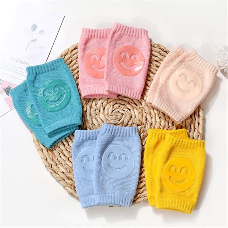 2020 Summer Terry Baby Socks Elbow Protectors Toddler Crawling Knee Protectors Baby Children Knee Protectors Smiley Knee Protectors