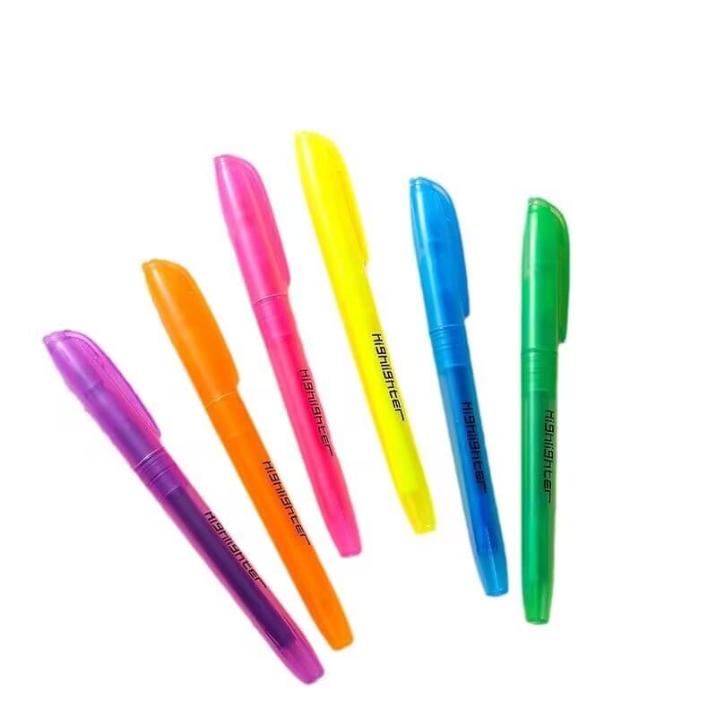 Large stock of stationery, colored highlighters, water-based markers, good for student marking and reviewing. (6-piece set)