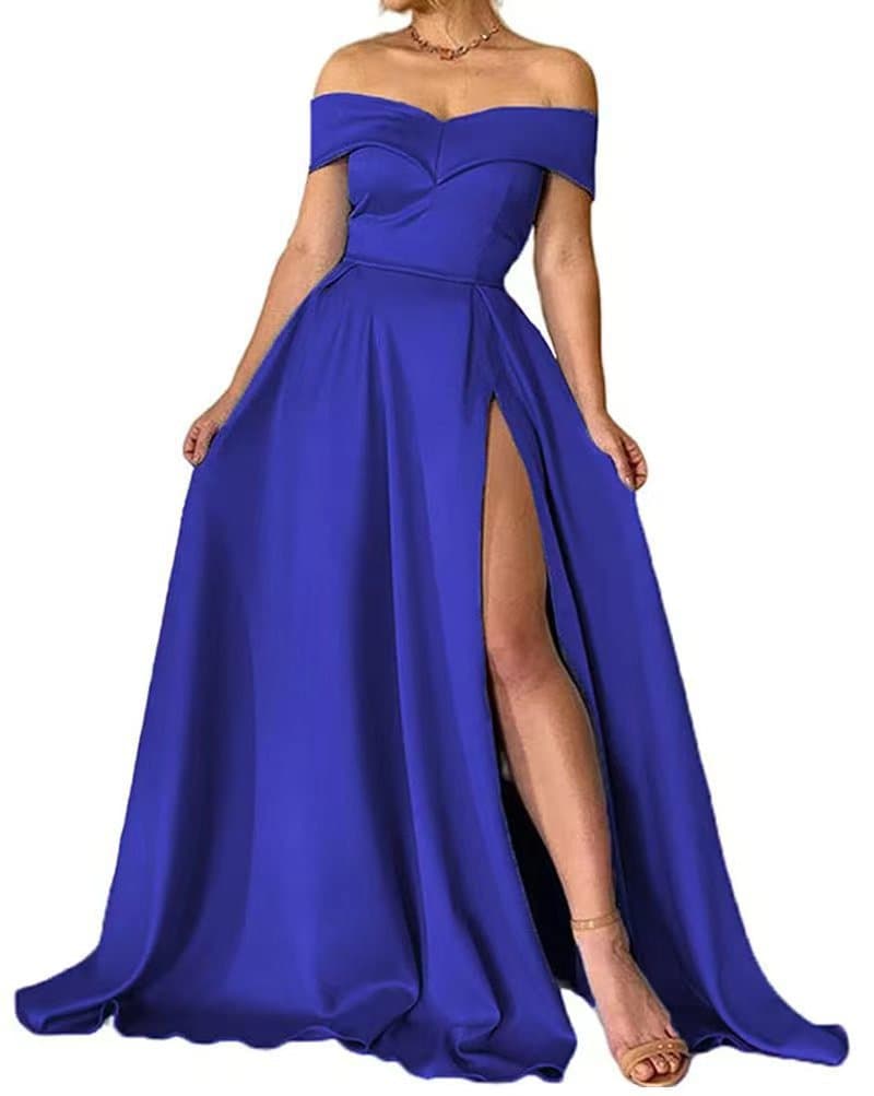 Amazon Cross-Border Wedding Dress European and American Bridesmaid Dress Long Gown Slimming One-Shoulder Strapless Evening Gown for Bridal Party