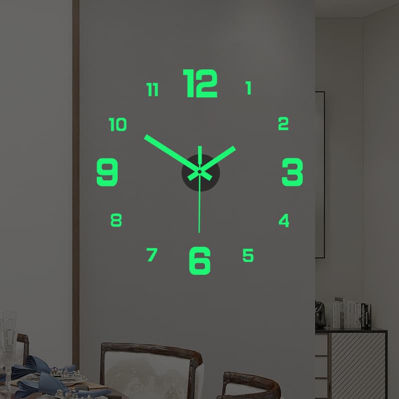 Creative Simple Personality Luminous Digital Clock DIY Acrylic Silent Wall Clock Study Room Living Room Wall Sticker Clock