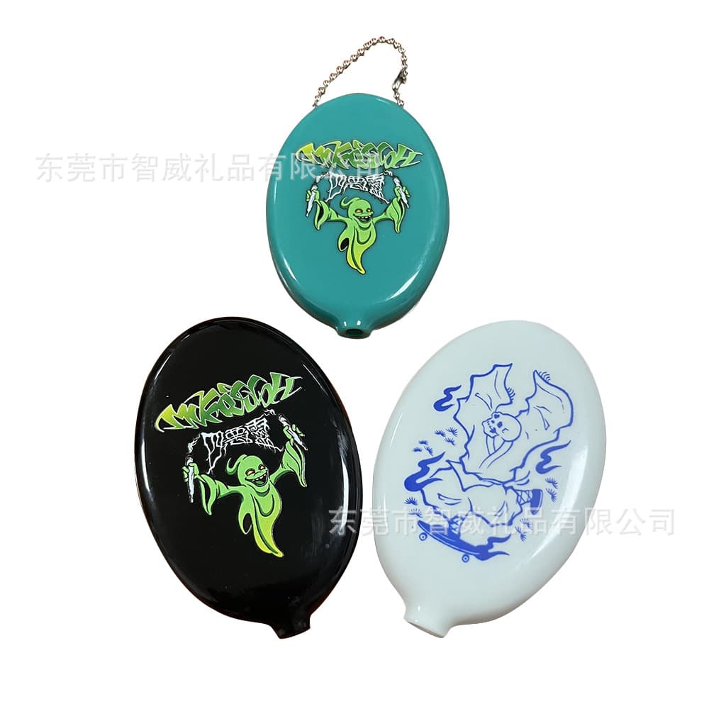 Coin Purse Coin Storage Bag Wallet Pendant Key Bag PVC Soft Rubber Coin Purse Custom Logo Pattern