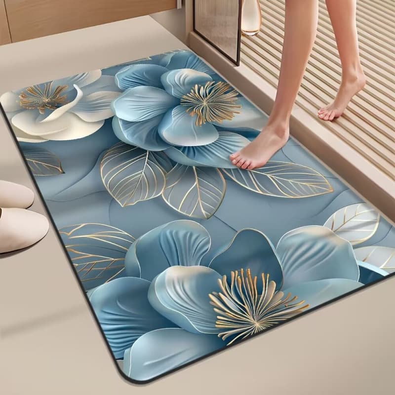 Wholesale floral floor mats for entrance, kitchen, easy-care carpet, bathroom and bathroom water-absorbent and quick-drying floor mats