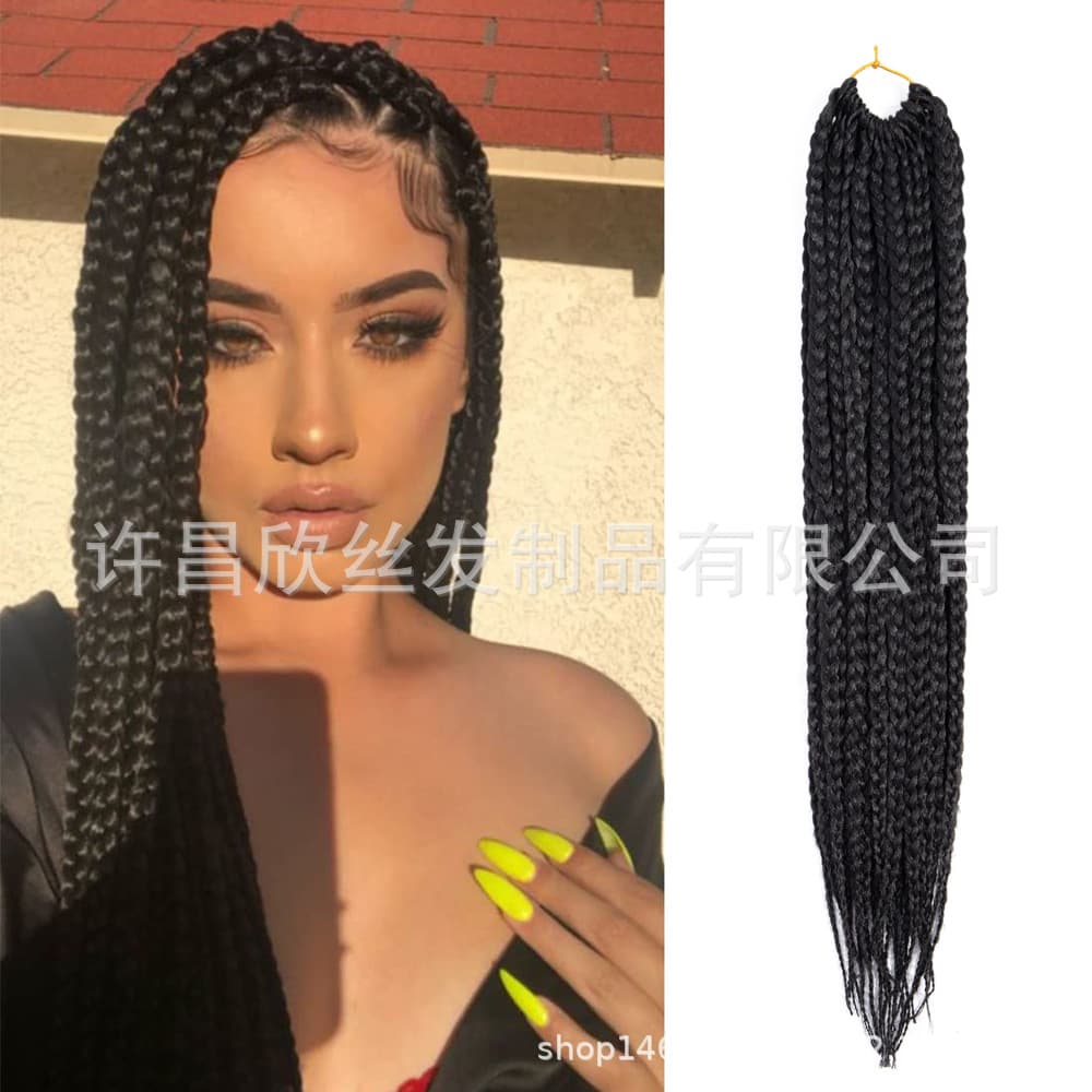 Xuchang Export Hair 18 Inch 22 Strands Box Braids Crochet Hair Fine Synthetic Three-Strand Braid Wig