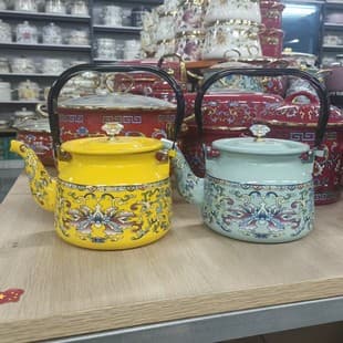 Enamel Kettle for Home Use, Water Kettle, Large Capacity Straight Kettle, Cold Water Kettle, Compatible with Induction Cooker, Gas, Coal, Tea Kettle
