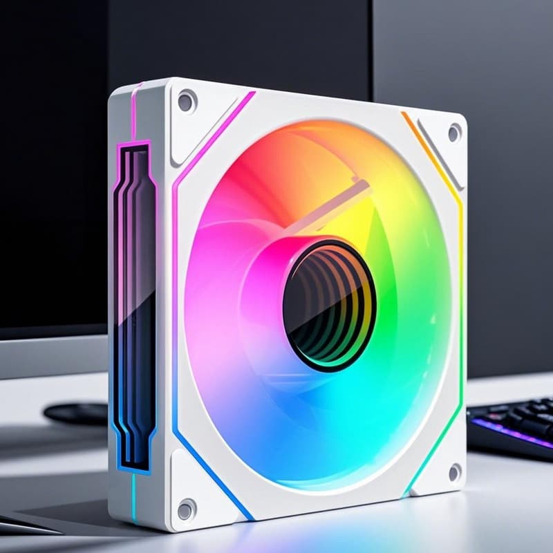 4th Generation Prism Pro CPU Cooler Fan 12cm Computer PWM Temperature Control 5V3Pin ARGB White Reversible Case Fan