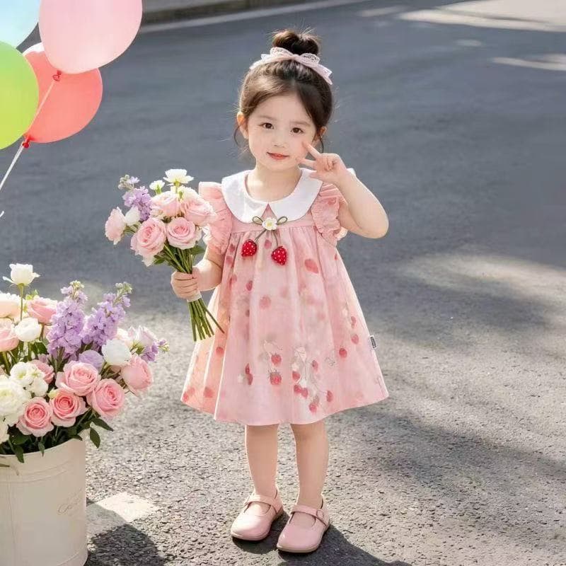 Summer New Princess Girls Floral Dress Summer New Stylish Children Korean Style Sleeveless Sweet Dress