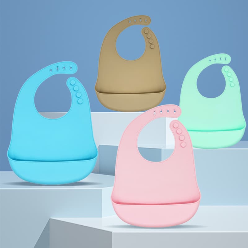 Wholesale baby bibs, three-dimensional waterproof food grade silicone baby anti-fouling anti-drop drool bag baby bibs
