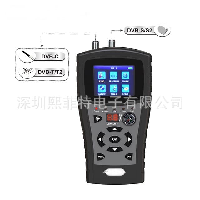 Satellite Set-Top Box Signal Finder DVB-S2 T2 C Digital TV Satellite Finder