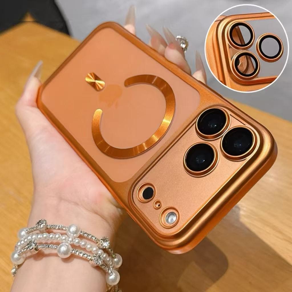 Matte Electroplated PC Magnetic Phone Case for iPhone 18 Pro Max, Full-Cover Lens Film Protective Case for Apple 17