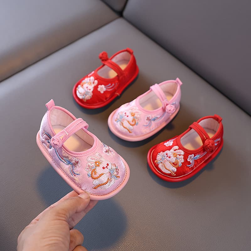 Old Beijing Children's Summer Cloth Shoes, Pure Handmade Thousand-Layer Sole, Baby Girl Super Ancient Style Embroidered, 0-2 Years Old Birthday Shoes