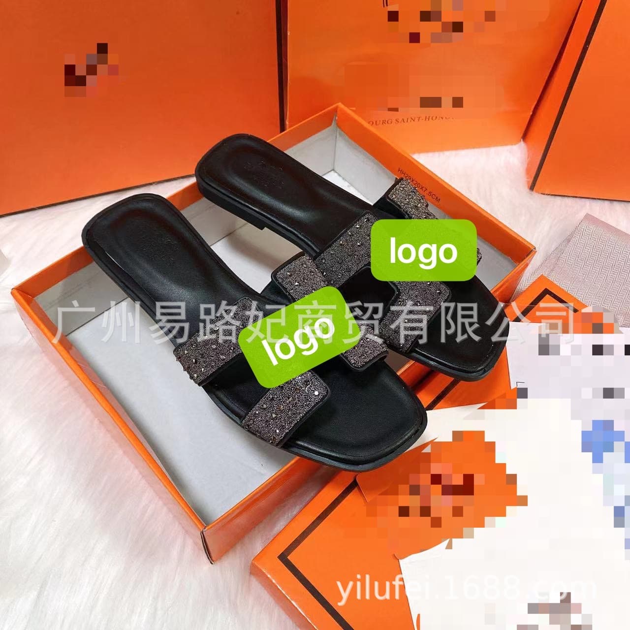2026 Hot Selling Rhinestone H Shoes with Box Women Shoes
