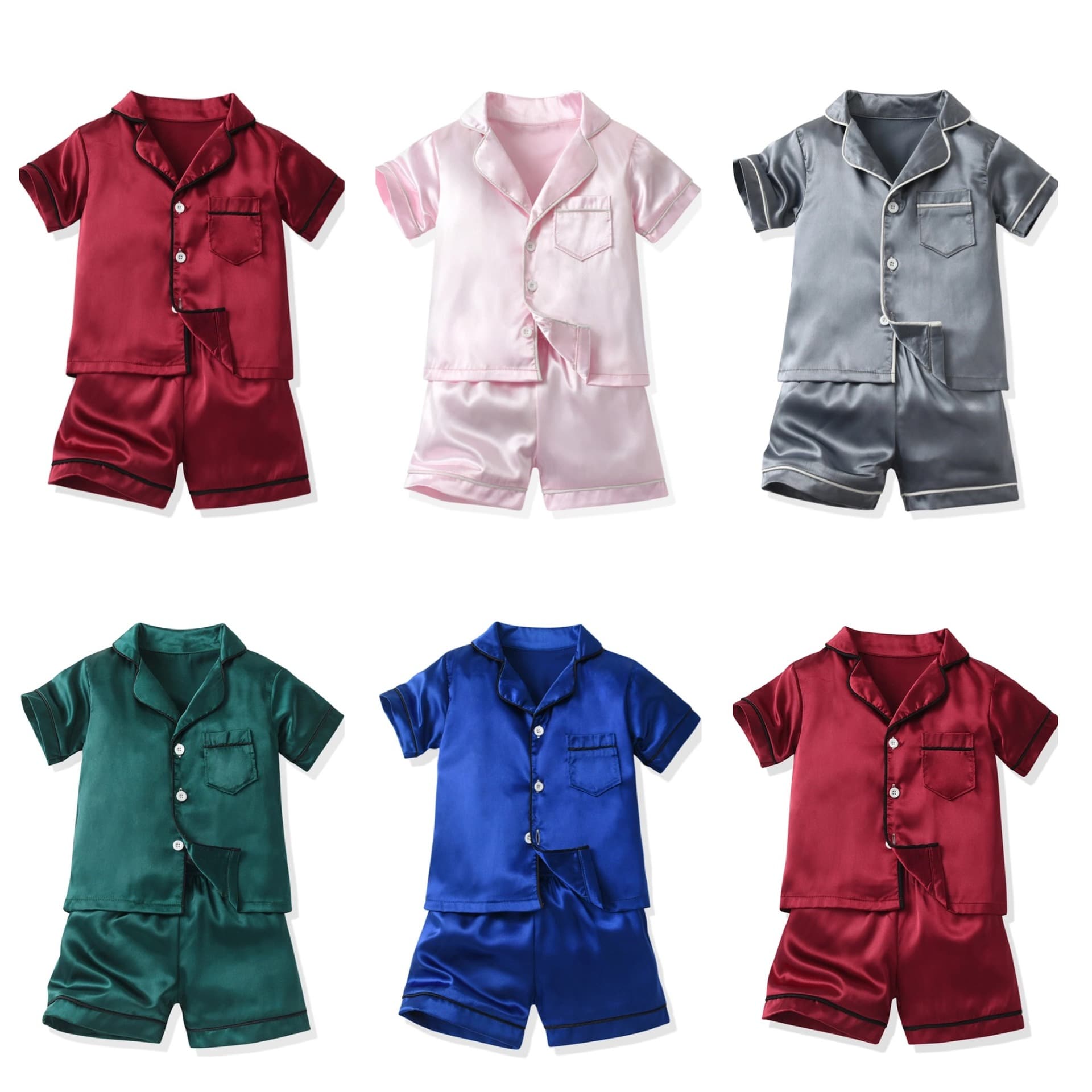 Boys' Imitation Ice Silk Pajamas Summer Cross-Border New Children's Short-Sleeved Homewear Internet Celebrity Boys Summer Air-Conditioned Clothing